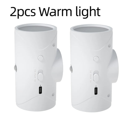 Smart LED Night Light USB Charging Sensor Wall Light Warm Three-Stage Adjustment Suitable for Wardrobe Bedroom Bathroom Stairs
